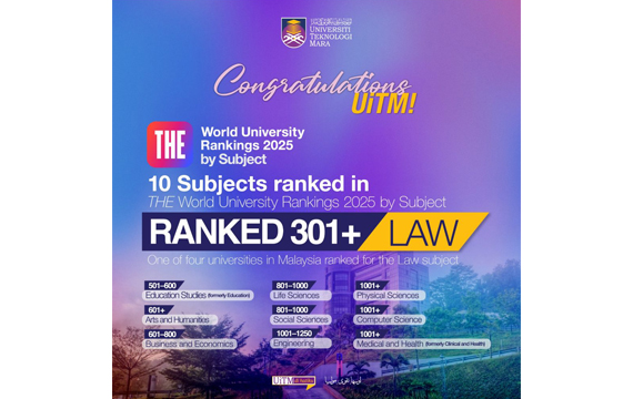 UiTM Earns Global Recognition in the Times Higher Education World University Rankings by Subject 2025